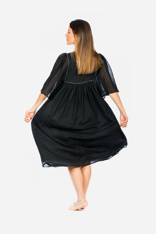 Black Panama Midi Dress