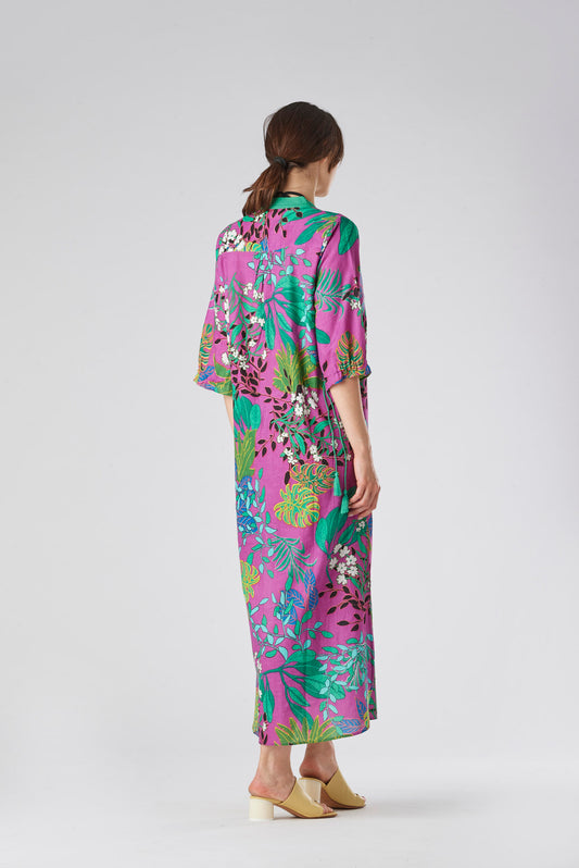 Jungle Blueberry Long Kaftan