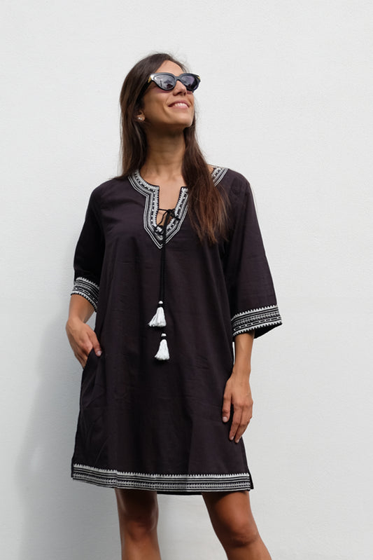 Mykonos Black Caftan