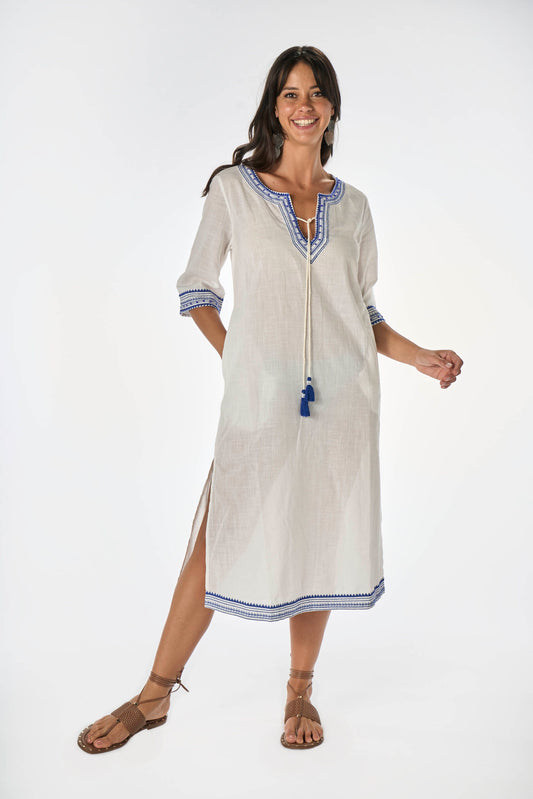 Mykonos White Long Kaftan