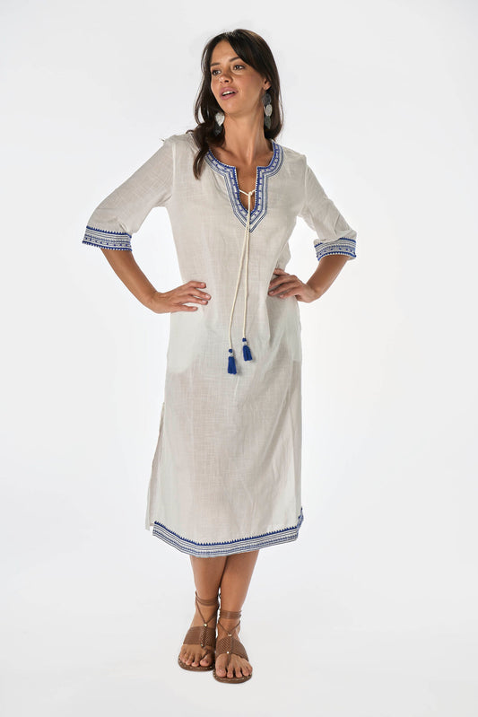 Mykonos White Long Kaftan