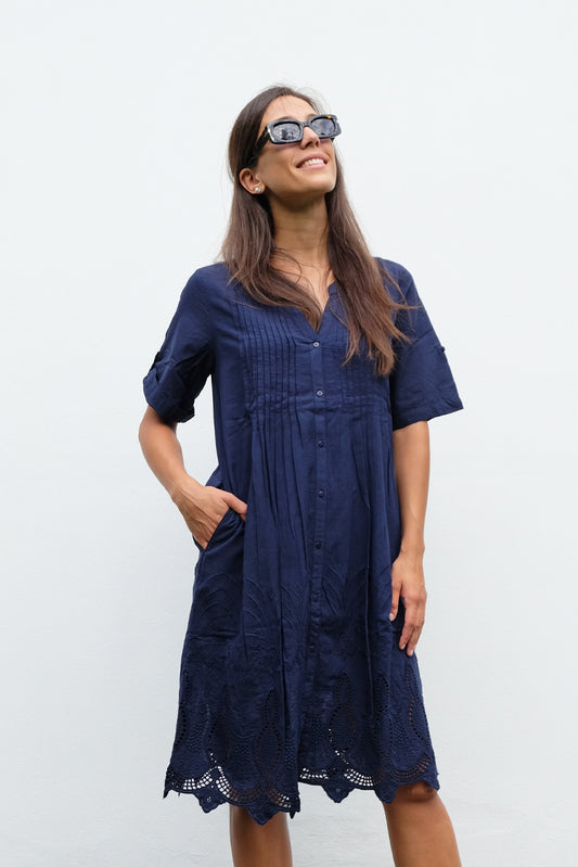 Sangallo Navy Dress