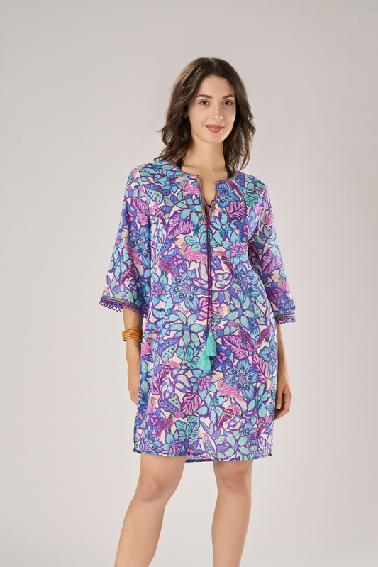 Blue Toucan Caftan