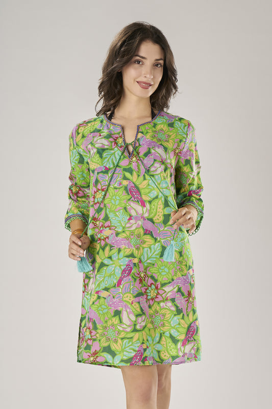 Emerald Toucans Caftan