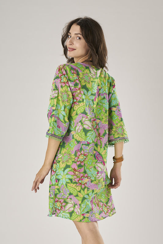 Emerald Toucans Caftan