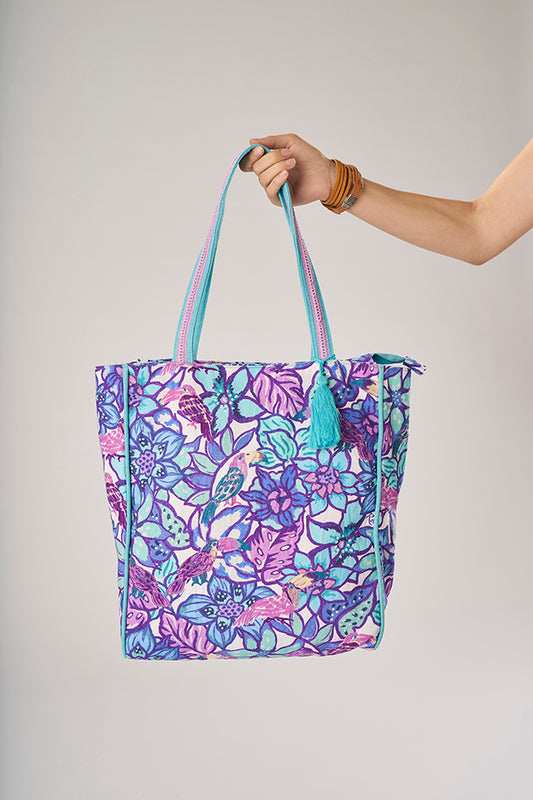 Tote Bag Toucans Blue