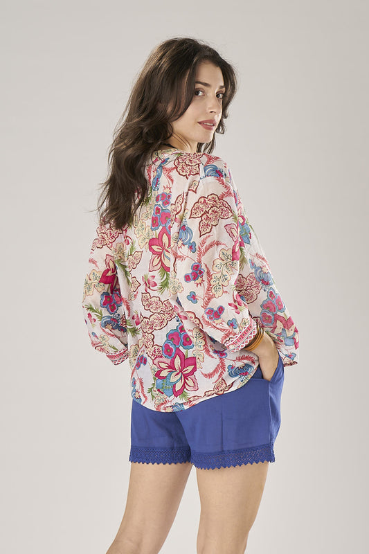 White Bougainvillea Blouse