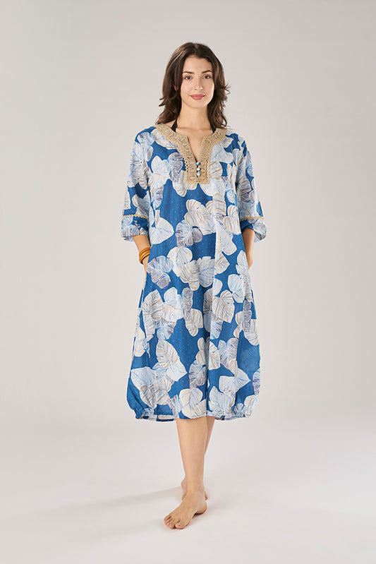 Bluette Leaves Midi Dress