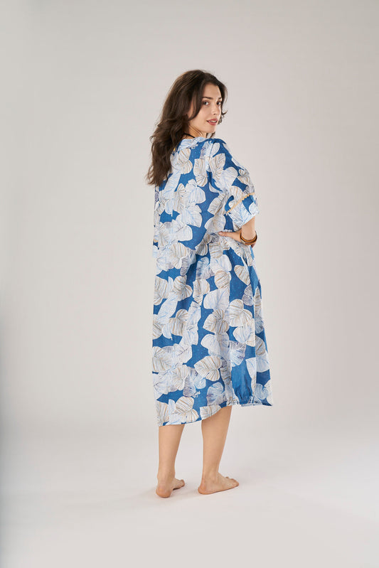 Bluette Leaves Midi Dress