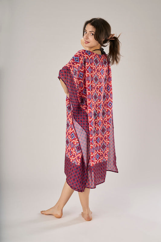 Poncho Lungo Incas Rosso