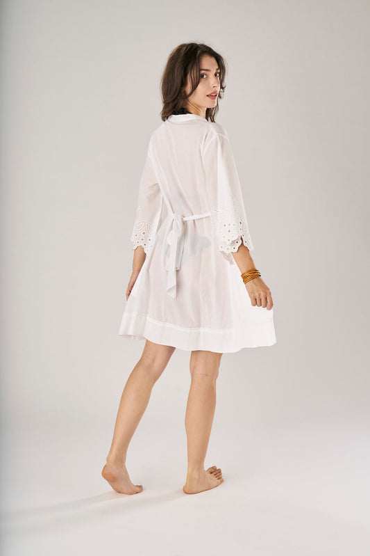 Mini Dress with White Sangallo Belt