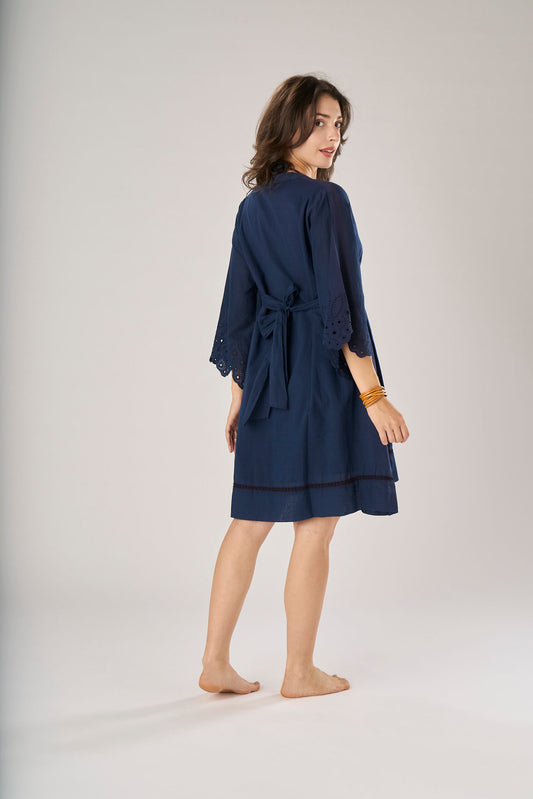 Navy Sangallo Belt Mini Dress