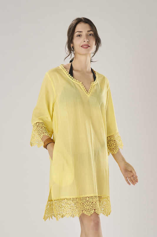 Lemon Plain Kaftan