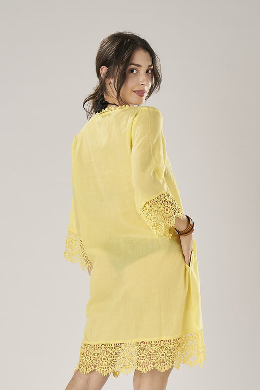 Lemon Plain Kaftan